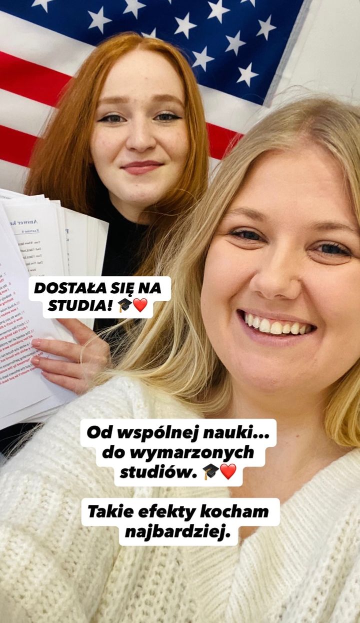 Uczennica dostała się na studia